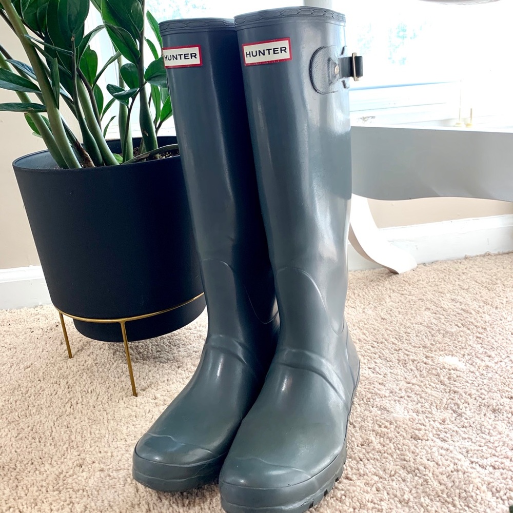 Gray Hunter Rain Boots